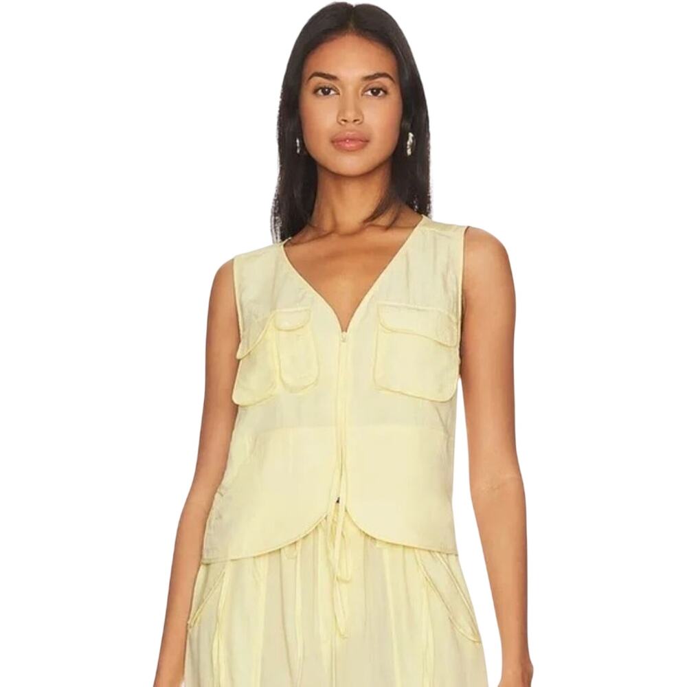 Sojinita Cargo Vest Top in Butter Yellow Size Small